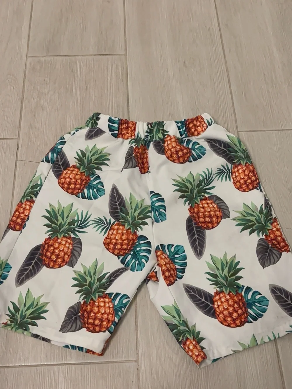 Pineapple Print Swim Shorts - White/Green